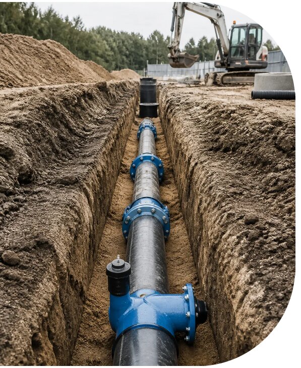 Строительство наружных сетей водоснабжения для объектов в Темрюке